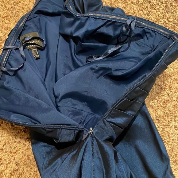 Mardigras gown Adrianna Papell one strap teal blue dress - Picture 5 of 13